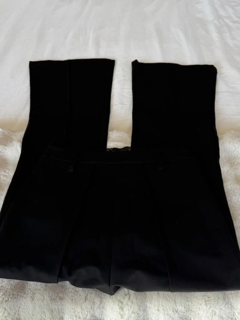 Princess Polly Black Trousers With Lace Trim - Picture 4 of 4